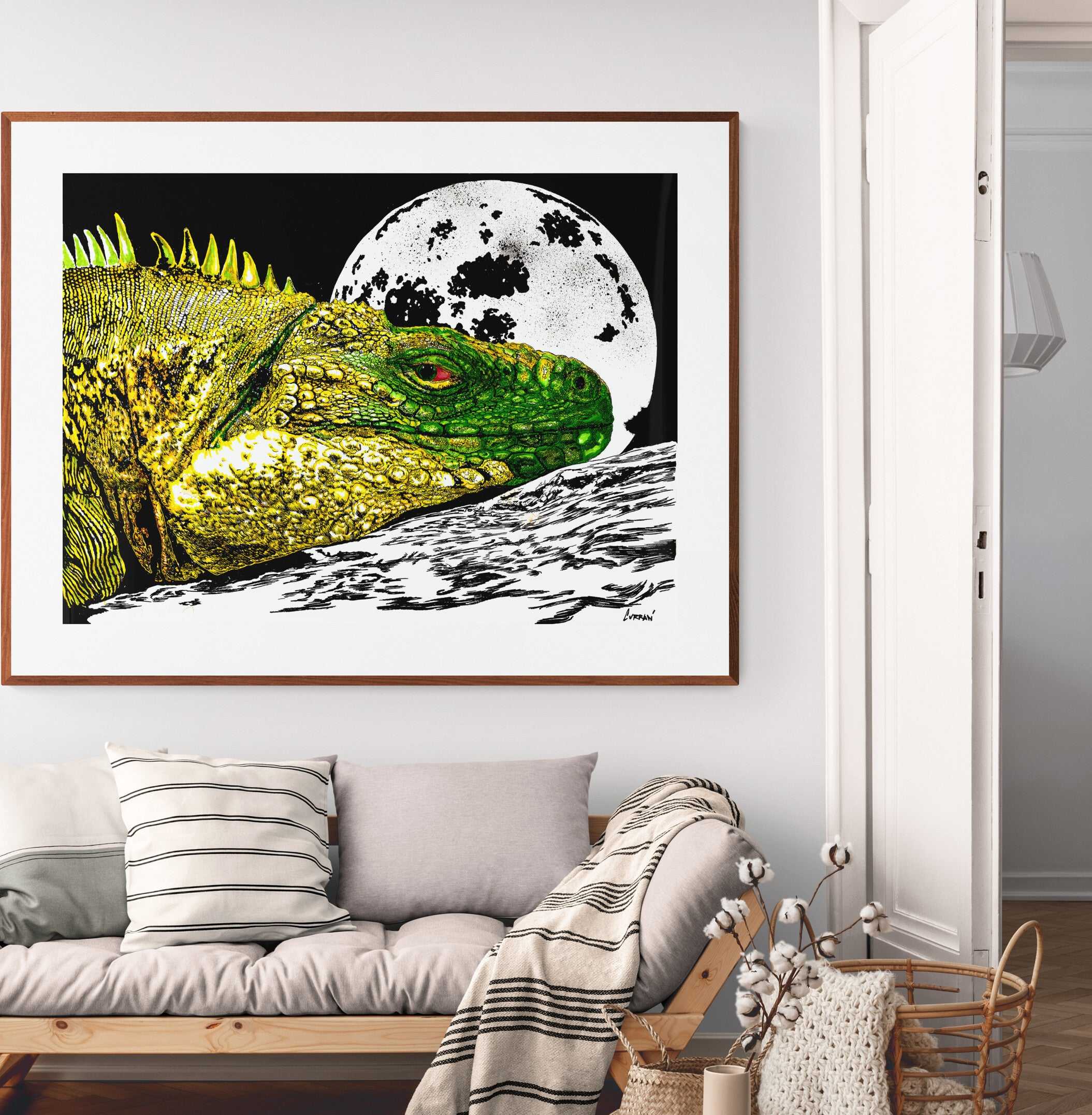 Discover the allure of Moonlit Stillness – Original Hand-Drawn Reptile art, a unique masterpiece that captures beauty in the stillness.