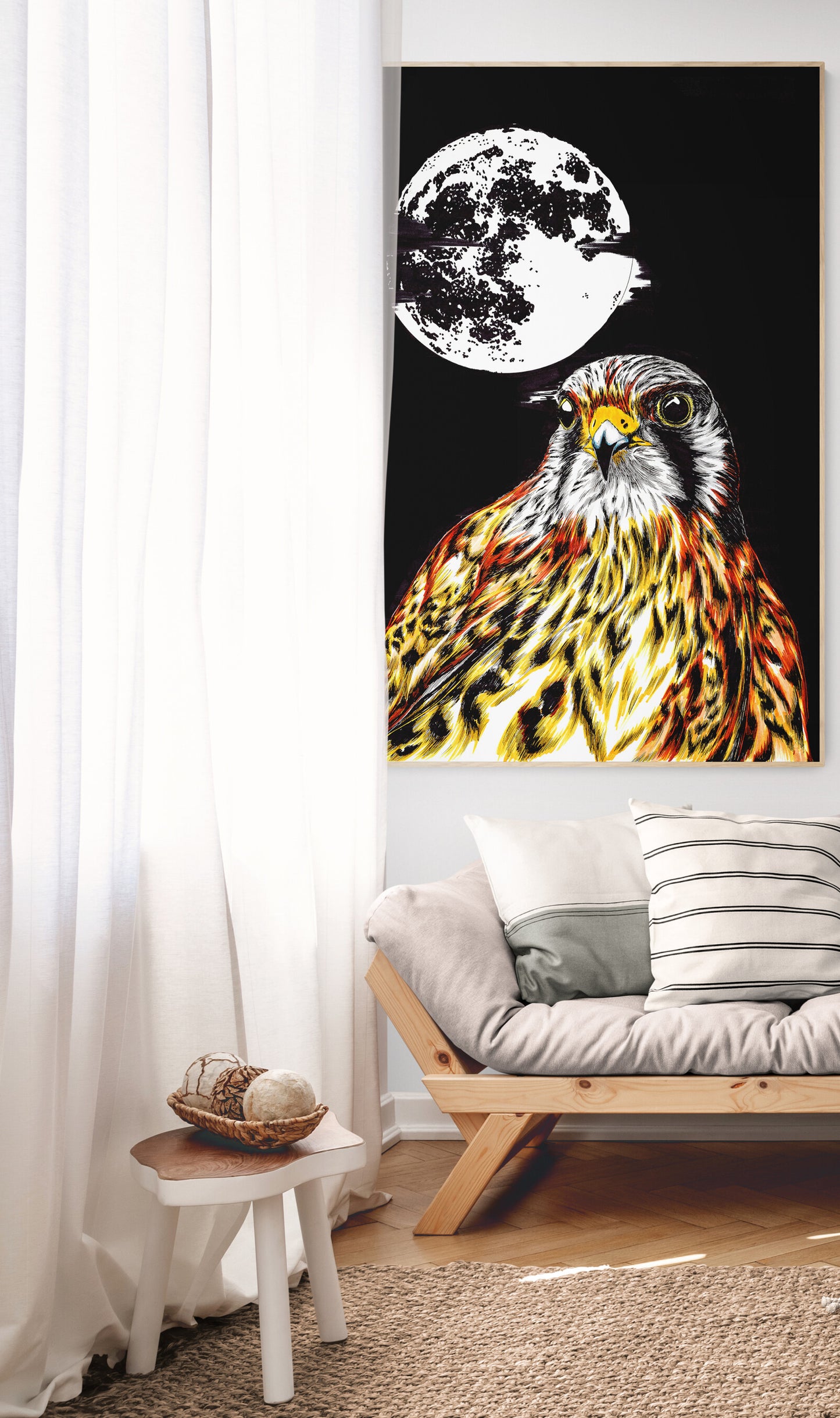 Falcon Original Hand Drawn Wall Art Poster