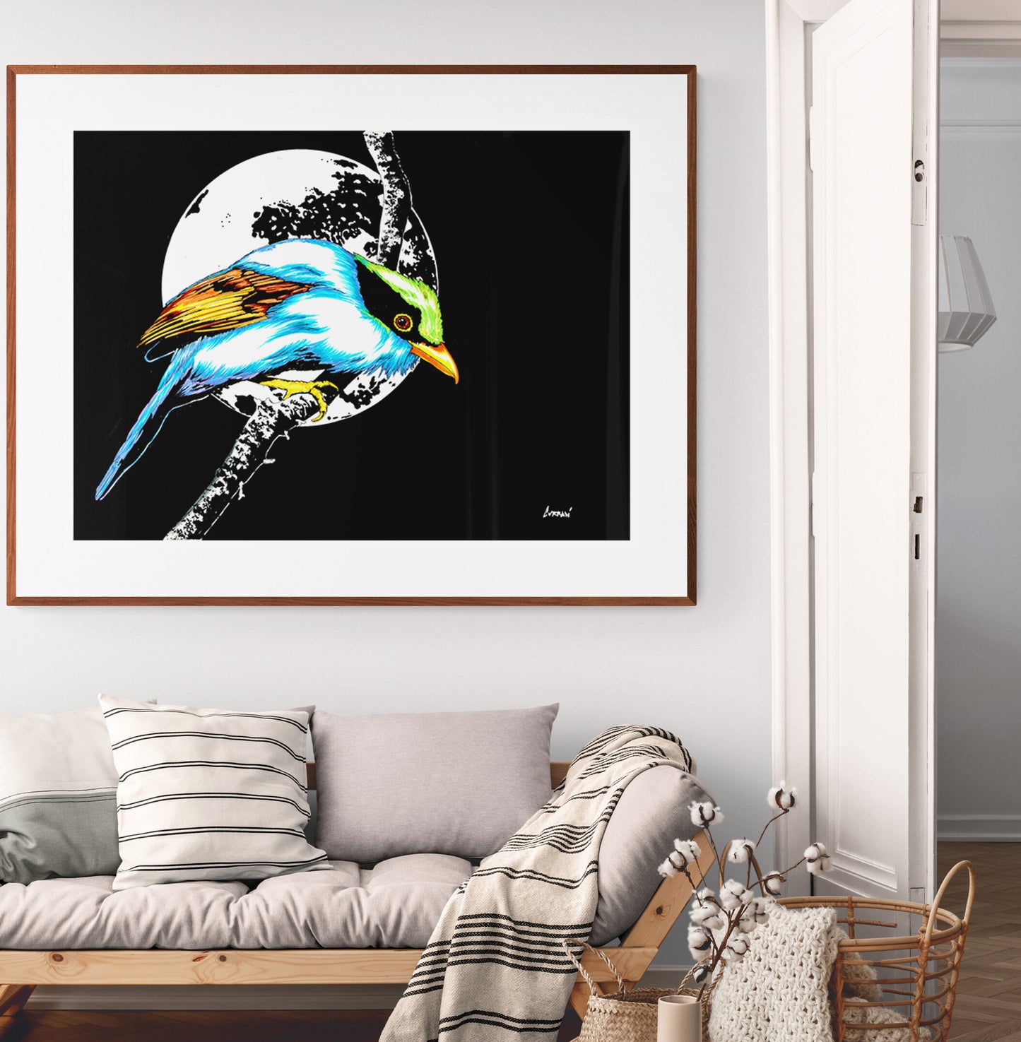 Exotic Bird Original Hand Drawn Wall Art Poster