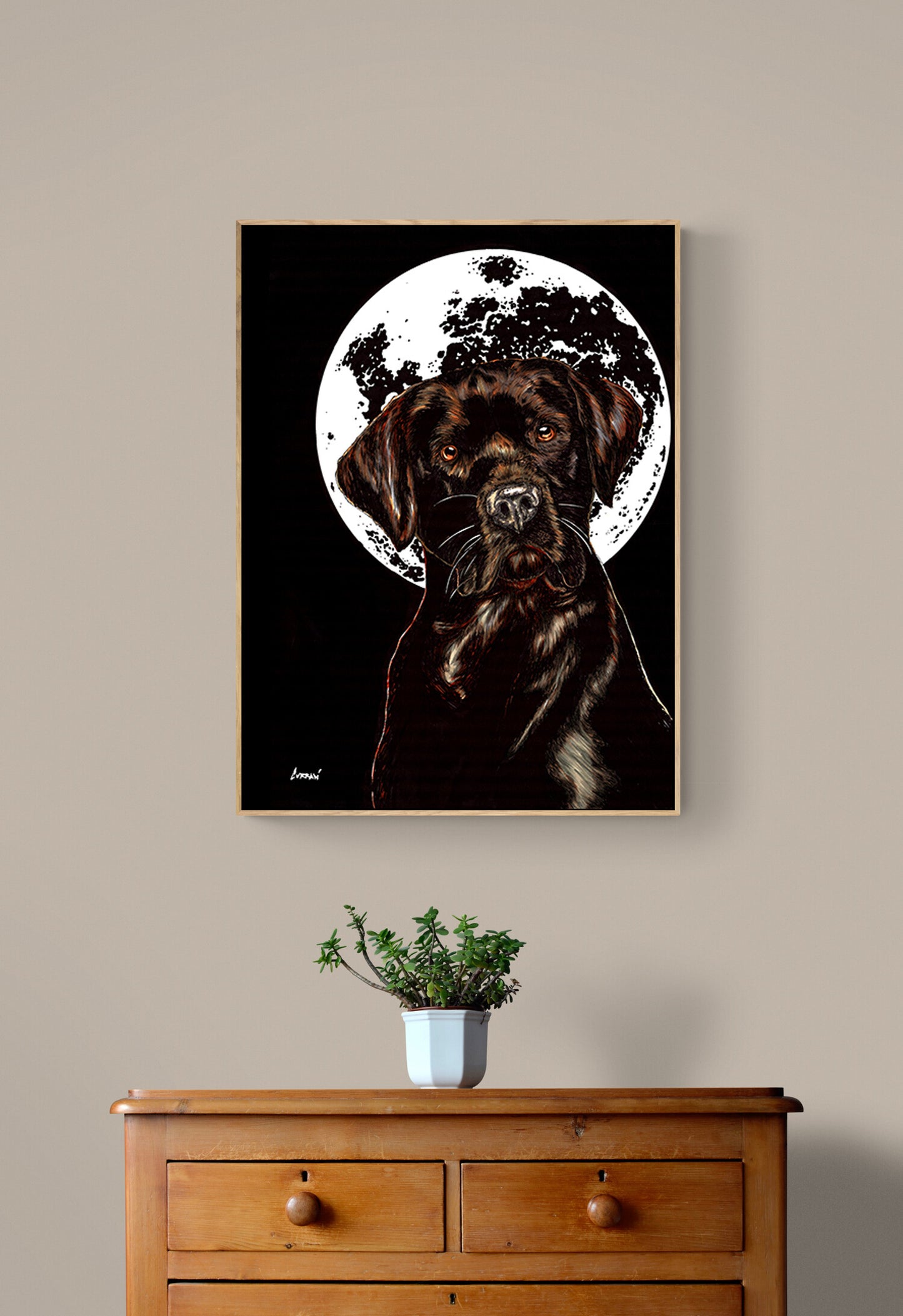Chocolate Lab Original Hand Drawn Wall Art Poster