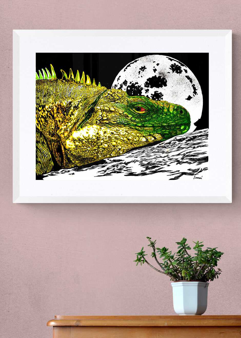 Discover the allure of Moonlit Stillness – Original Hand-Drawn Reptile art, a unique masterpiece that captures beauty in the stillness.