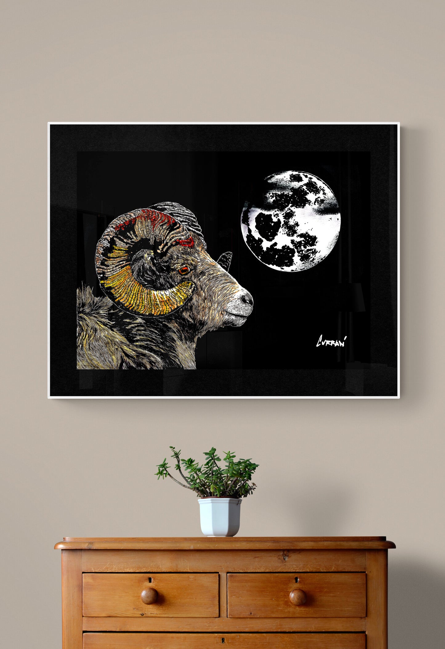 Mountain Ram Wall Art Poster