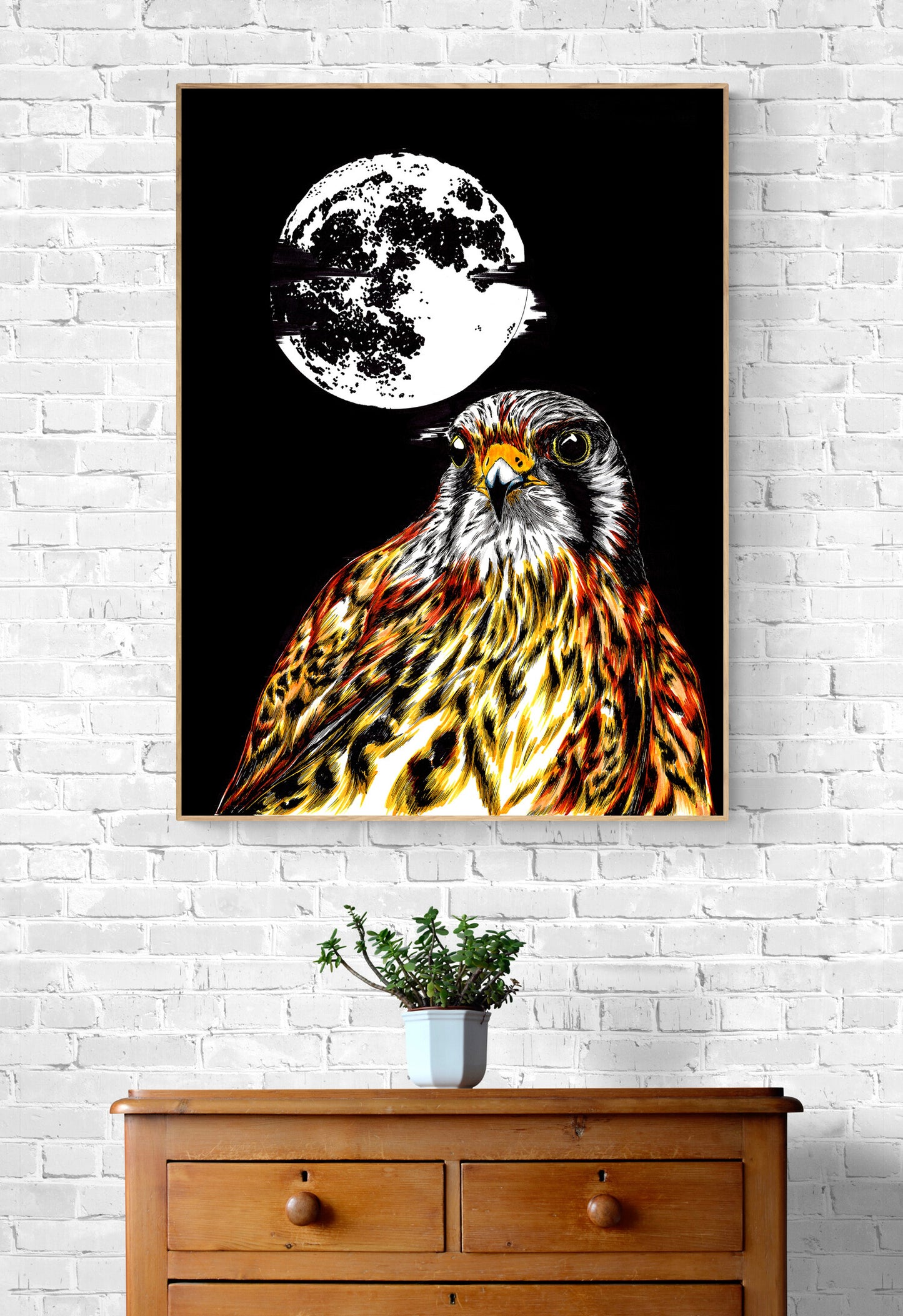 Falcon Original Hand Drawn Wall Art Poster