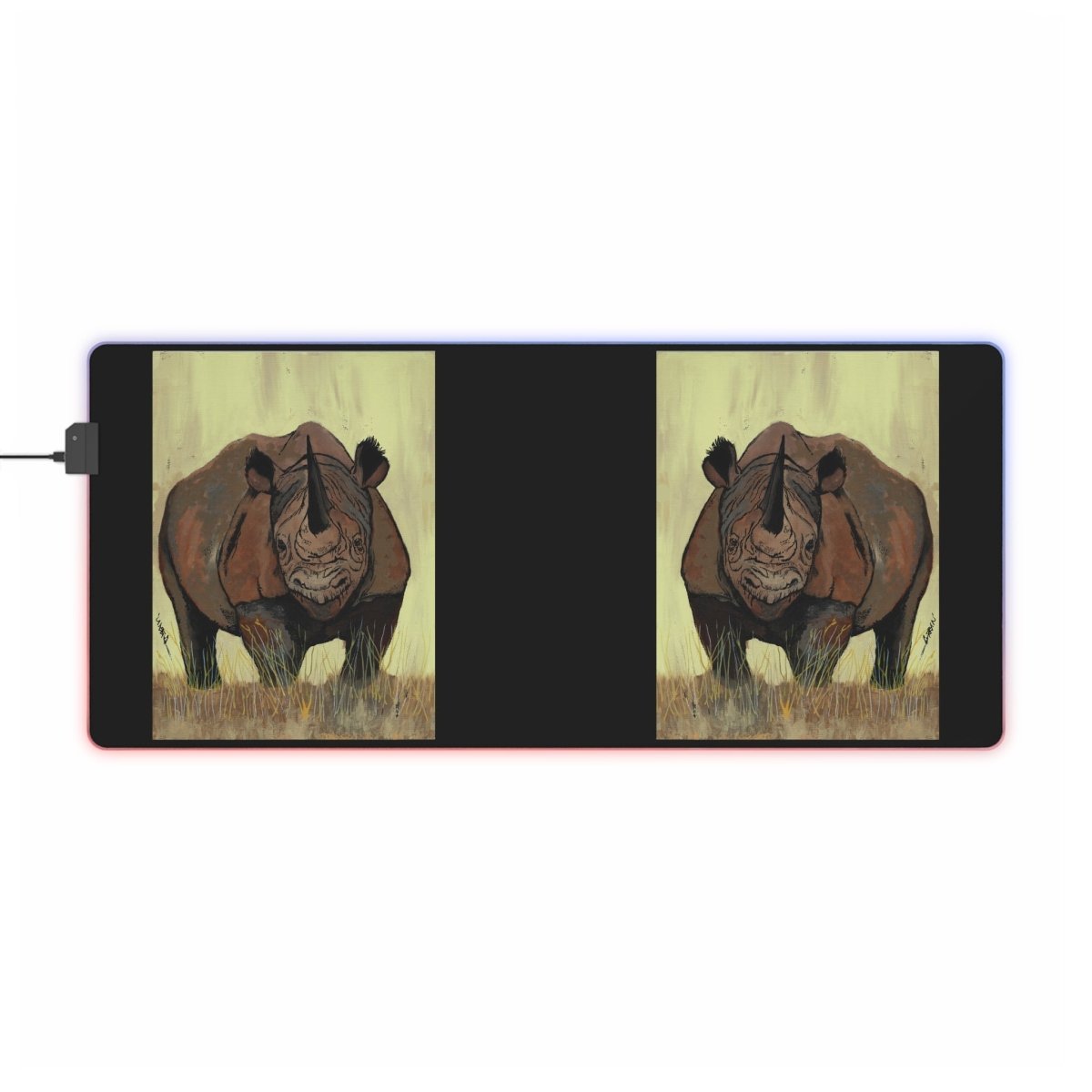 Premium LED Gaming Mouse Pad with Rhino Design - Perfect for Gamers - Curran Artworks