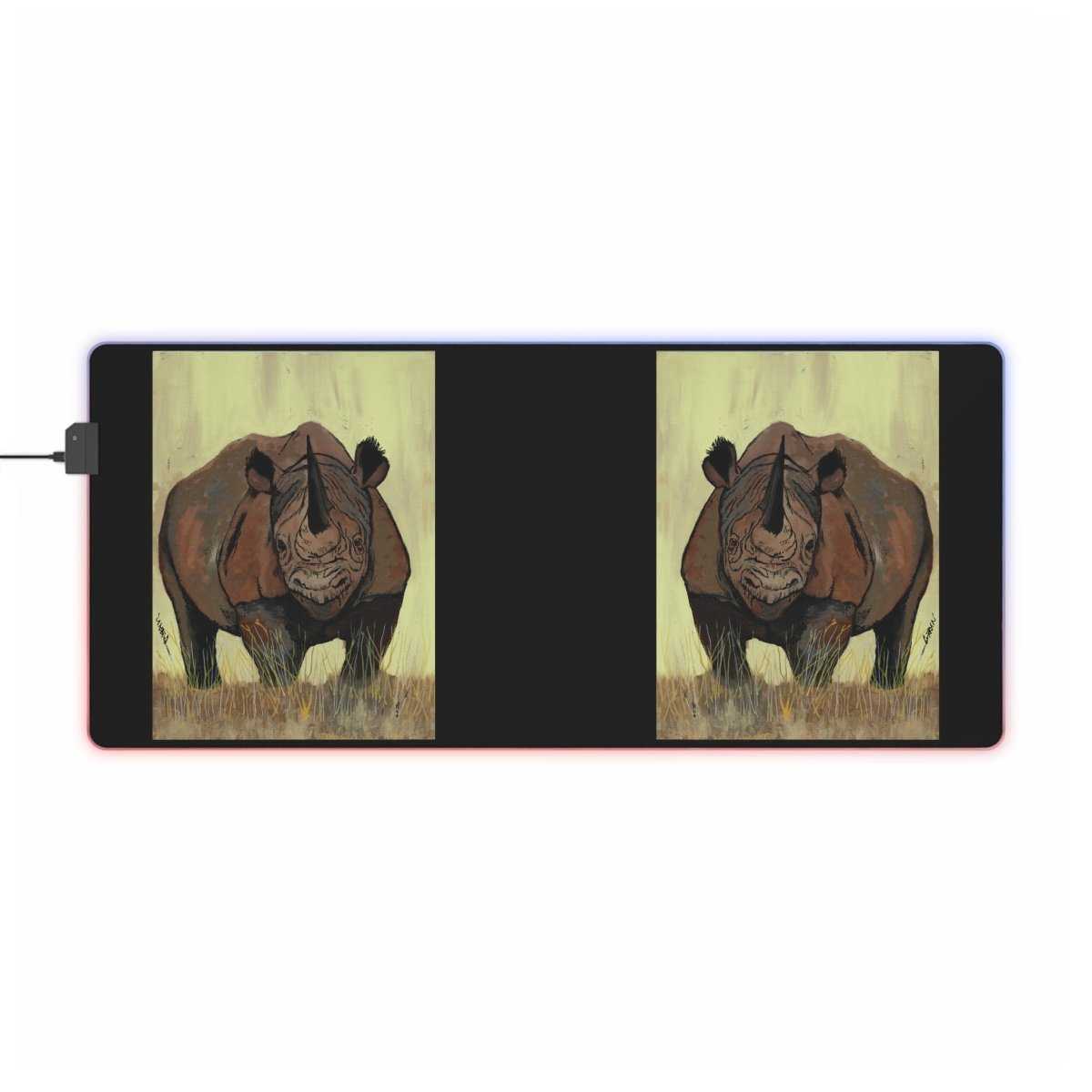 Premium LED Gaming Mouse Pad with Rhino Design - Perfect for Gamers - Curran Artworks