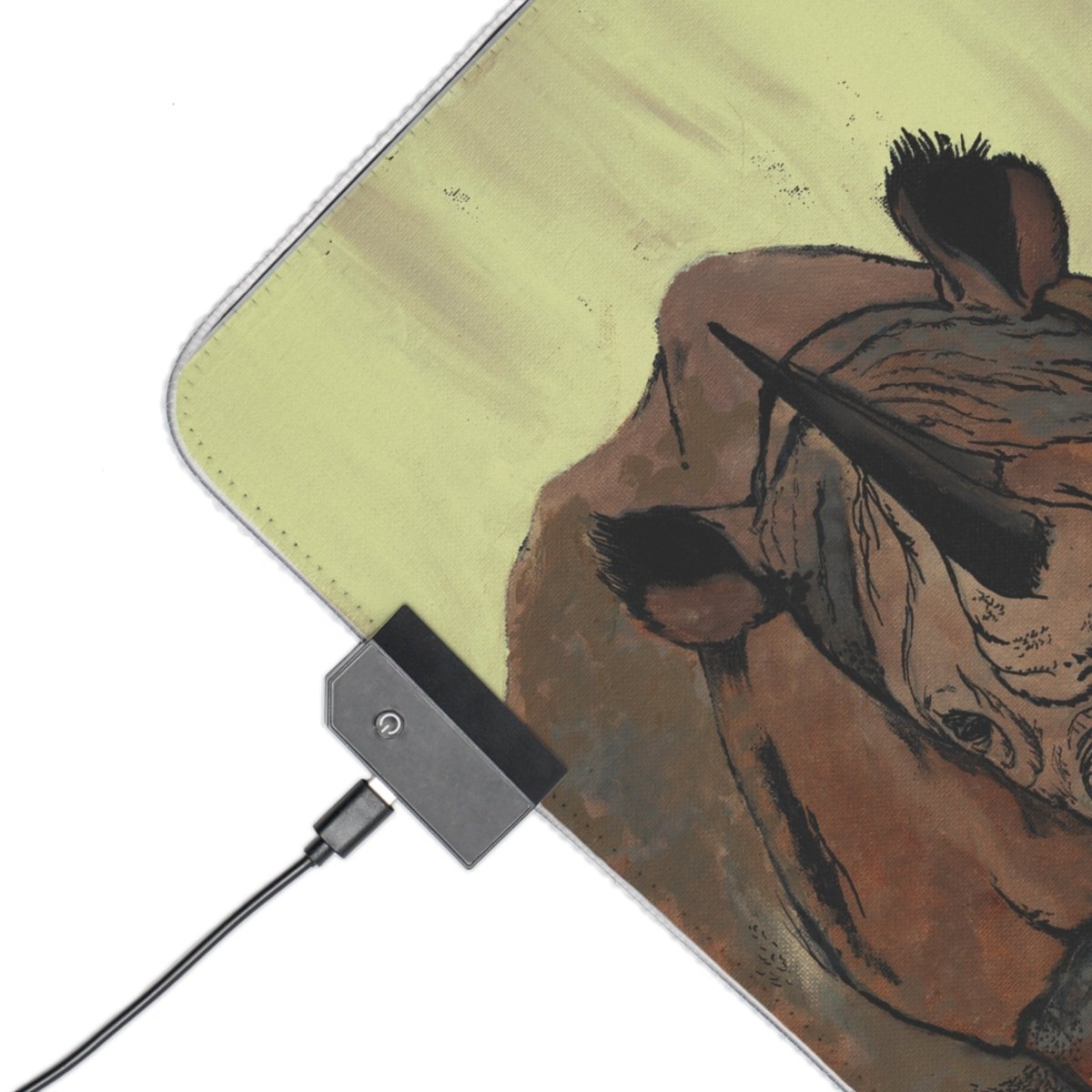 Premium LED Gaming Mouse Pad with Rhino Design - Perfect for Gamers - Curran Artworks