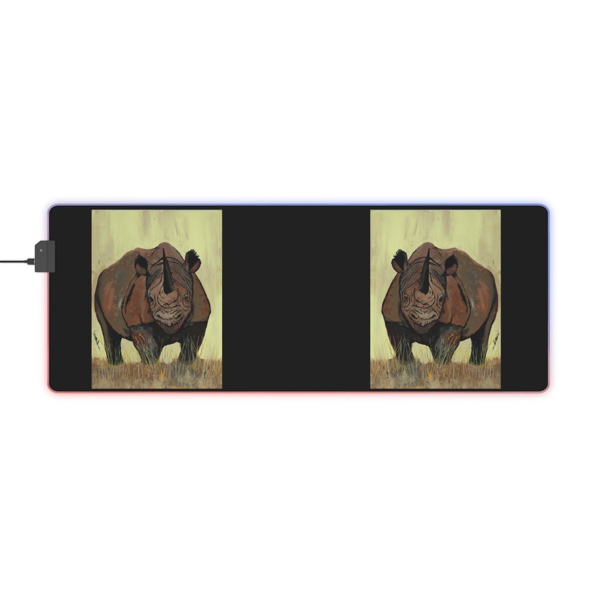 Premium LED Gaming Mouse Pad with Rhino Design - Perfect for Gamers - Curran Artworks