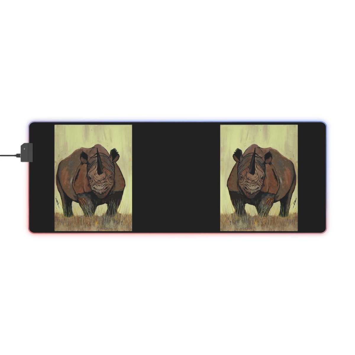 Premium LED Gaming Mouse Pad with Rhino Design - Perfect for Gamers - Curran Artworks