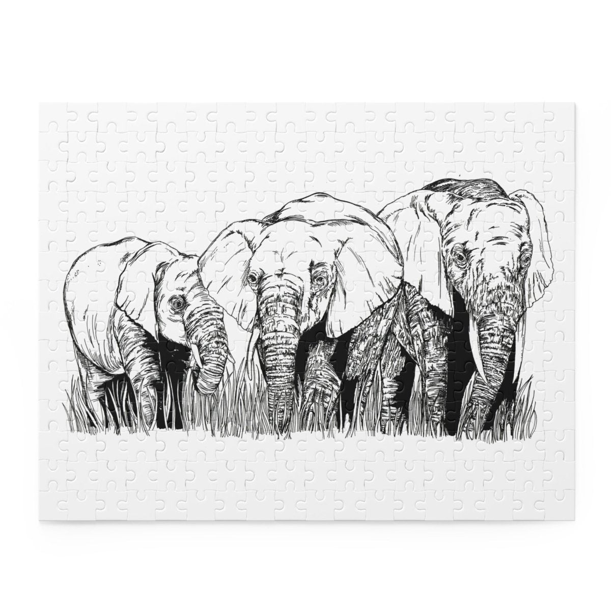 Puzzle 500 - Piece Whimsical Elephant Nature Artwork - Curran Artworks