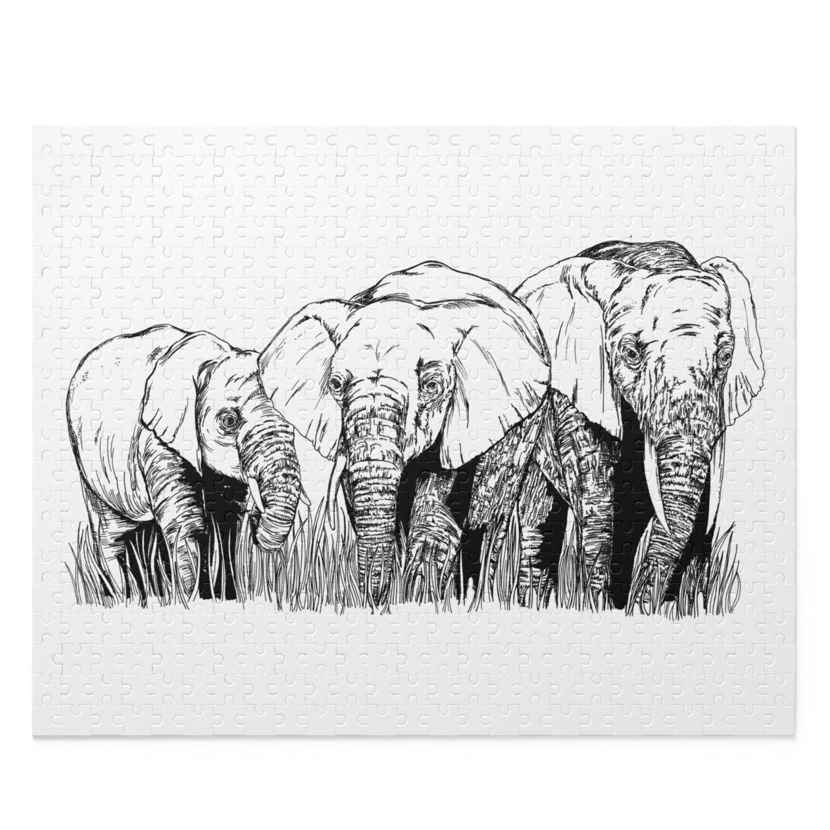 Puzzle 500 - Piece Whimsical Elephant Nature Artwork - Curran Artworks