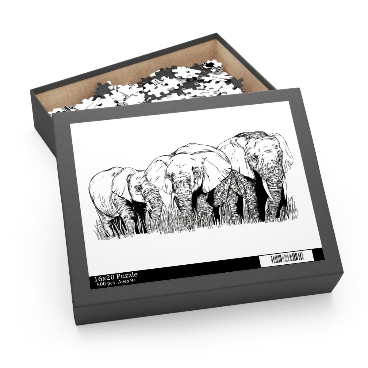 Puzzle 500 - Piece Whimsical Elephant Nature Artwork - Curran Artworks