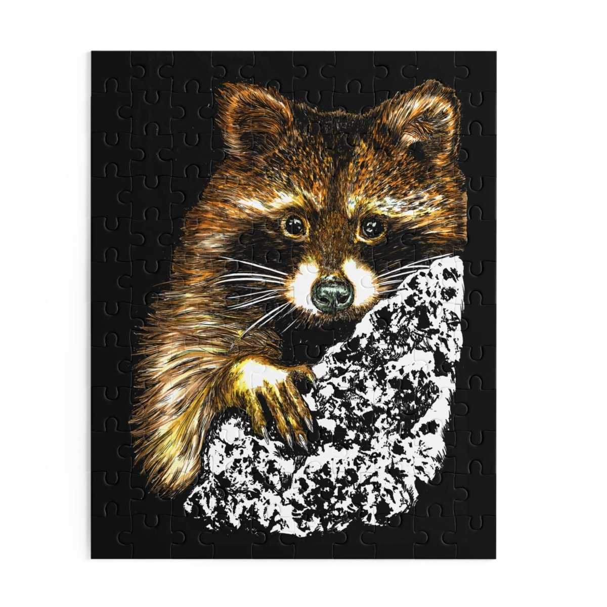 Raccoon Puzzle - 120/252/500 - Piece - Perfect for Animal Lovers - Curran Artworks
