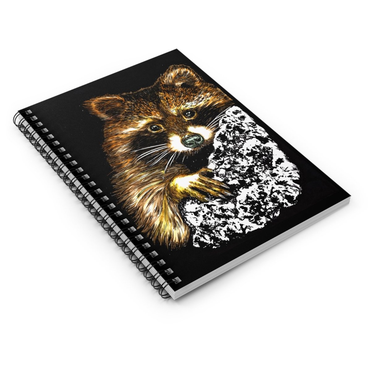 Raccoon Wildlife - Inspired Spiral Notebook – Ruled Lines with Raccoon Design - Curran Artworks