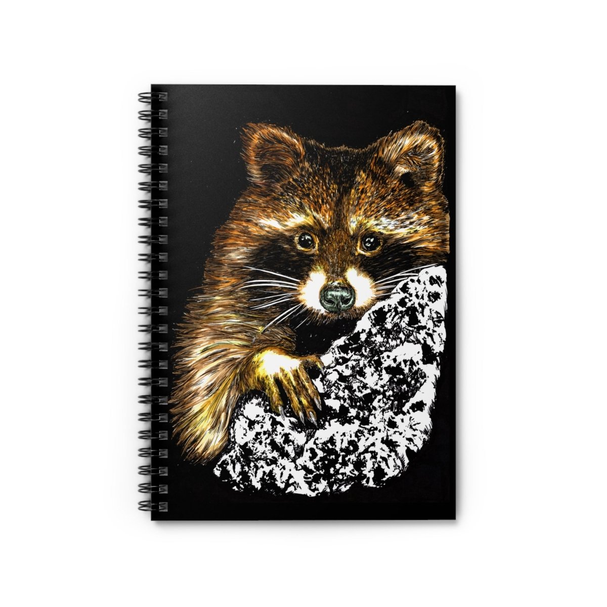 Raccoon Wildlife - Inspired Spiral Notebook – Ruled Lines with Raccoon Design - Curran Artworks