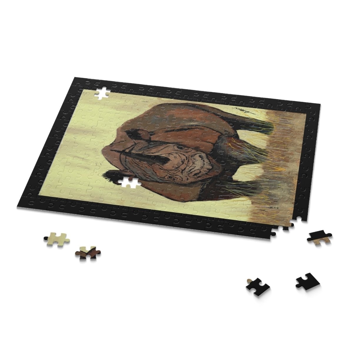 Rhino Art Puzzle - 120, 252, 500 - Piece Wildlife Jigsaw for Nature Lovers - Curran Artworks