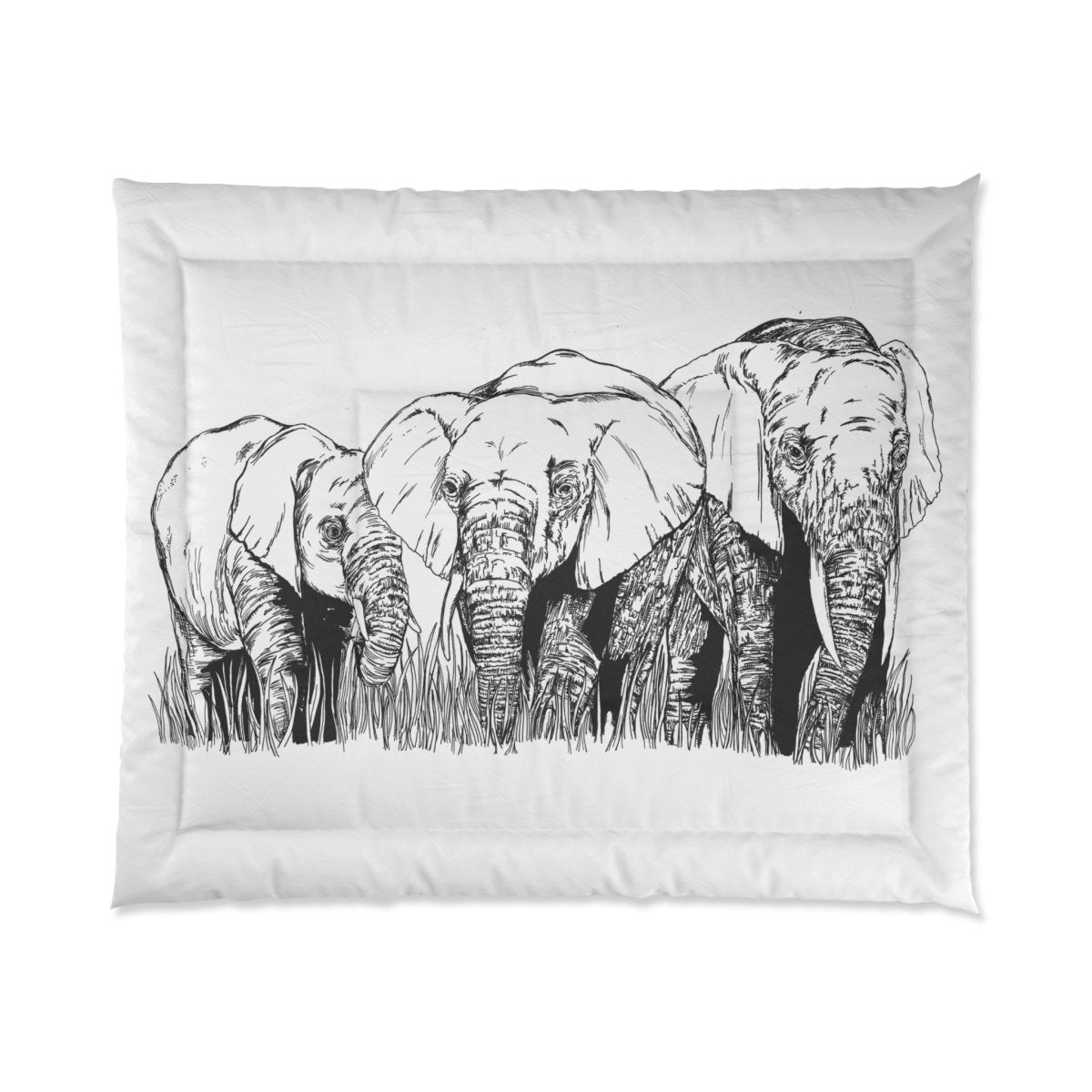Safari Elegance Comforter - Wild Elephant Design for Nature Lovers - Curran Artworks