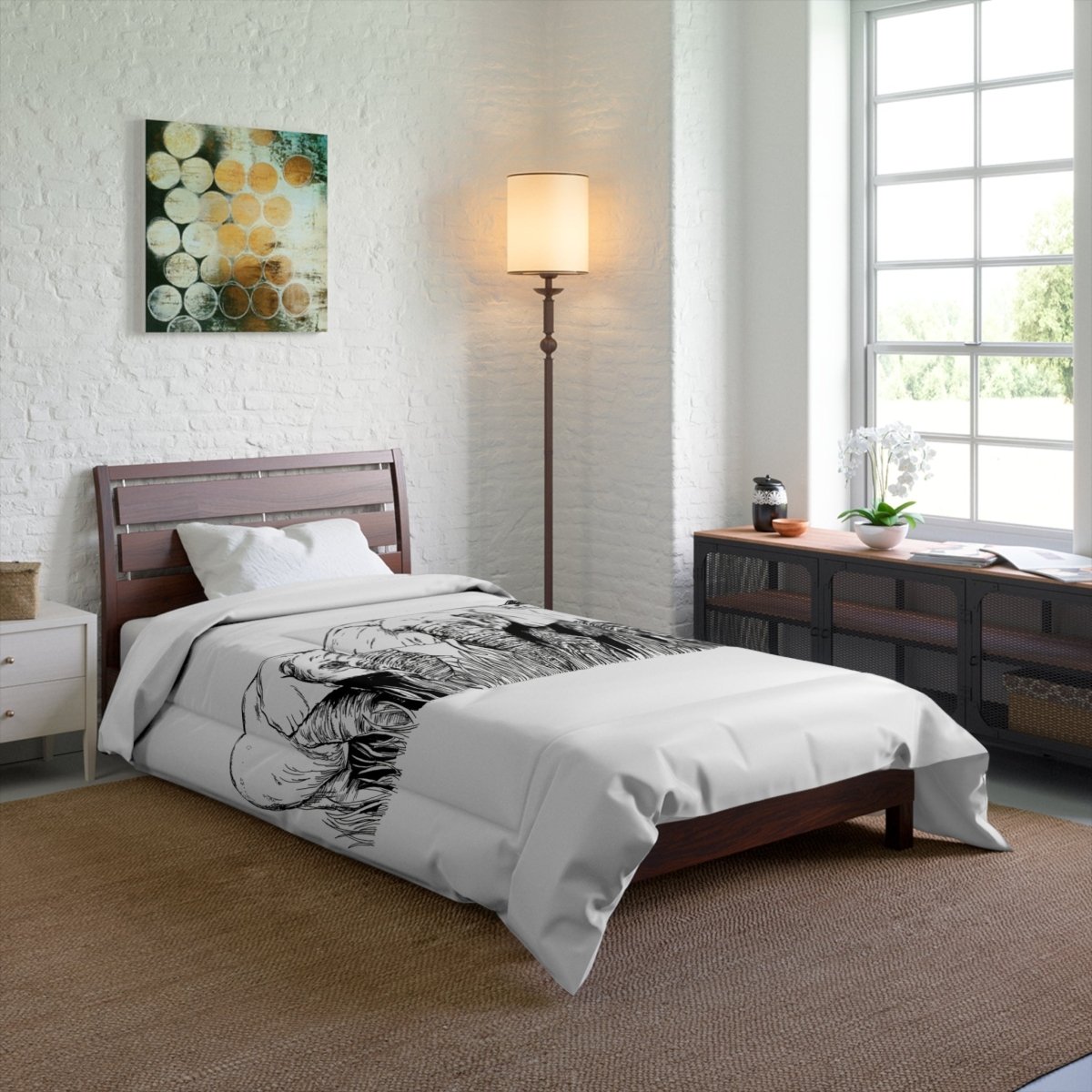 Safari Elegance Comforter - Wild Elephant Design for Nature Lovers - Curran Artworks