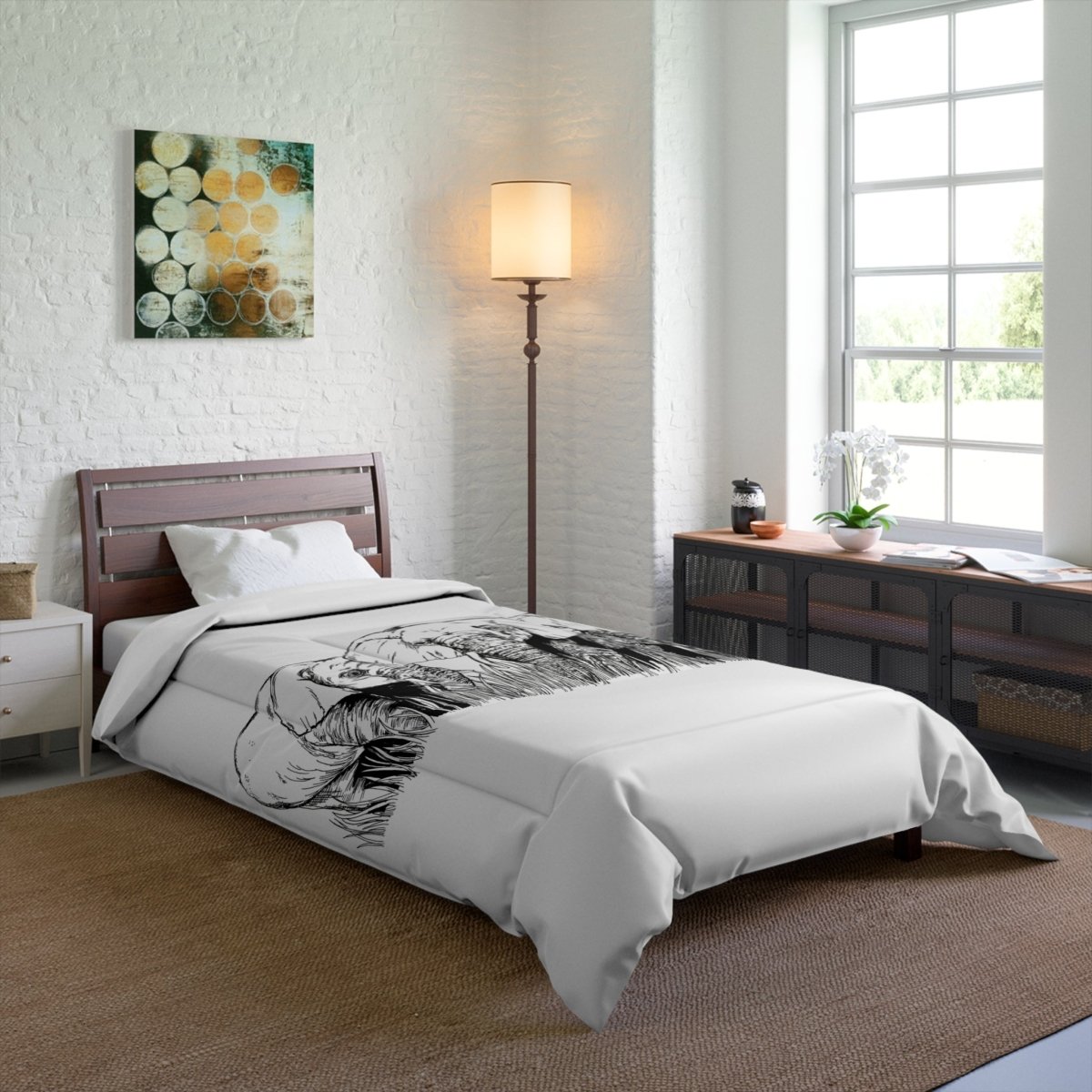 Safari Elegance Comforter - Wild Elephant Design for Nature Lovers - Curran Artworks