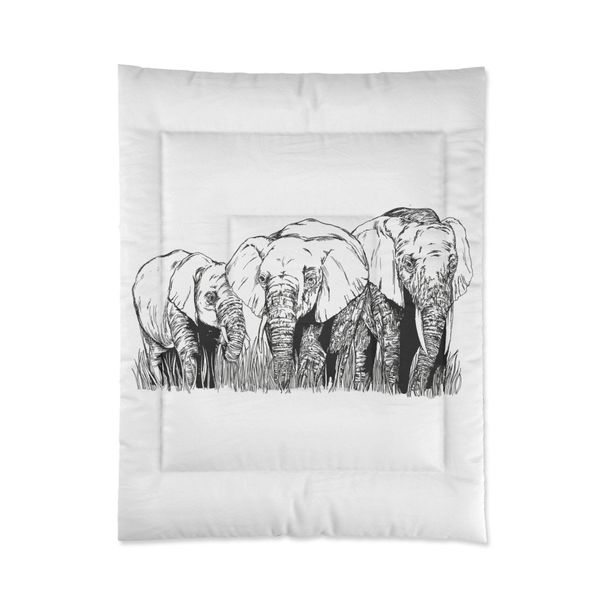 Safari Elegance Comforter - Wild Elephant Design for Nature Lovers - Curran Artworks