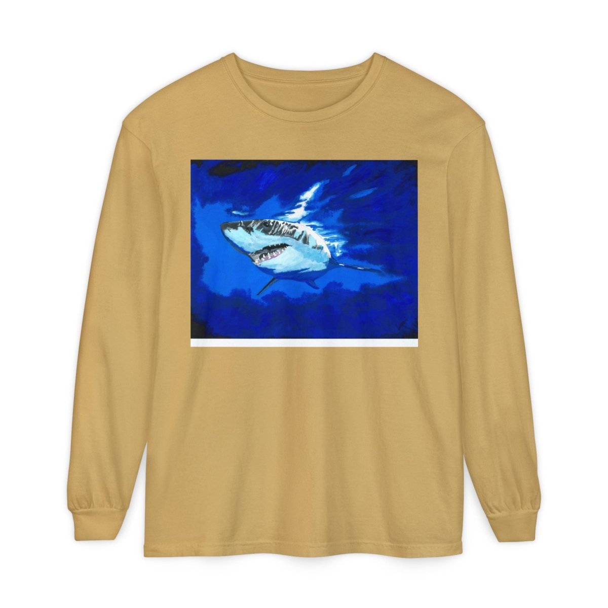 Shark Long Sleeve T-Shirt with Shark Design - Unisex Tee for Beach Lovers - Curran Artworks