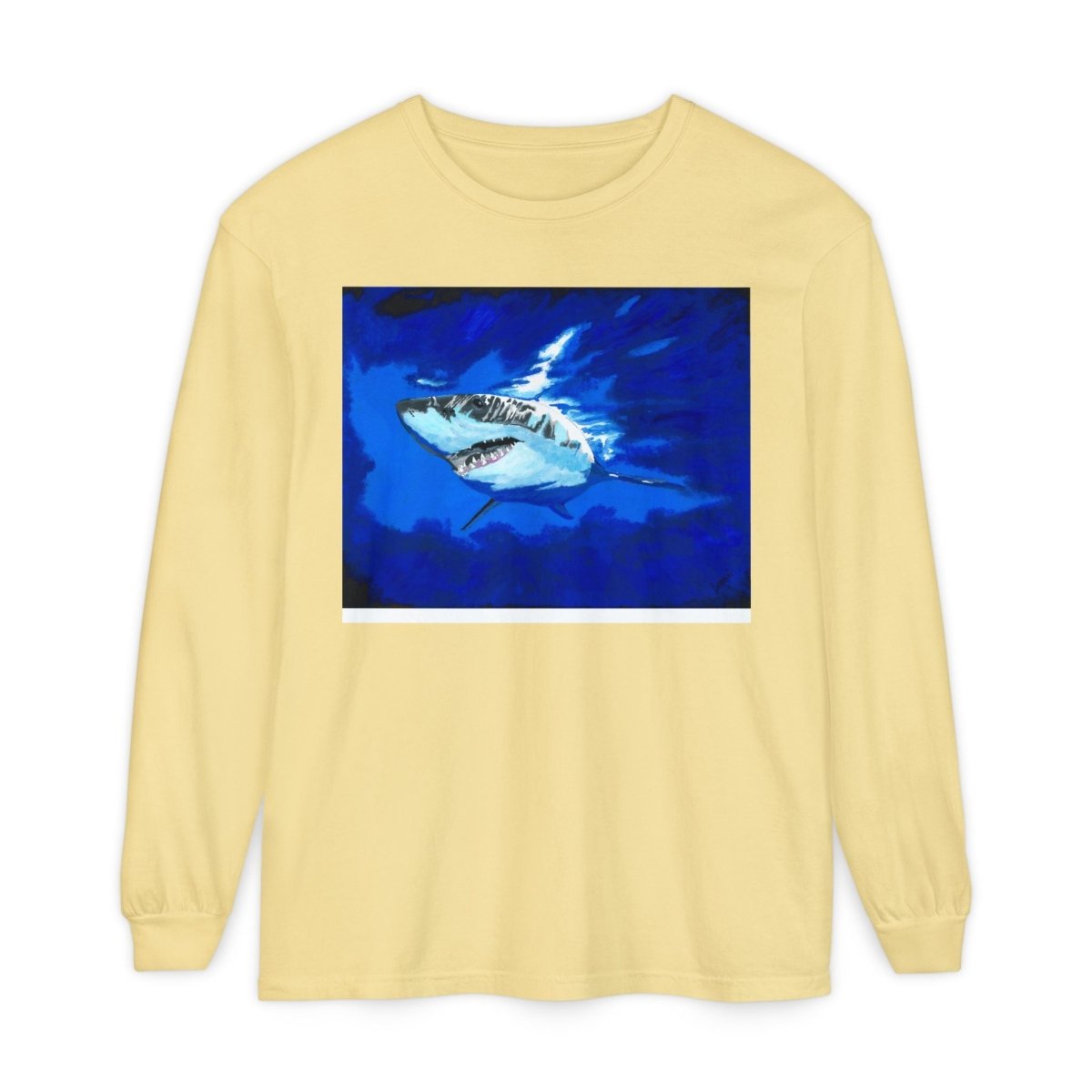 Shark Long Sleeve T-Shirt with Shark Design - Unisex Tee for Beach Lovers - Curran Artworks