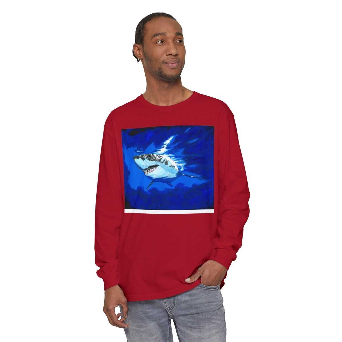Shark Long Sleeve T-Shirt with Shark Design - Unisex Tee