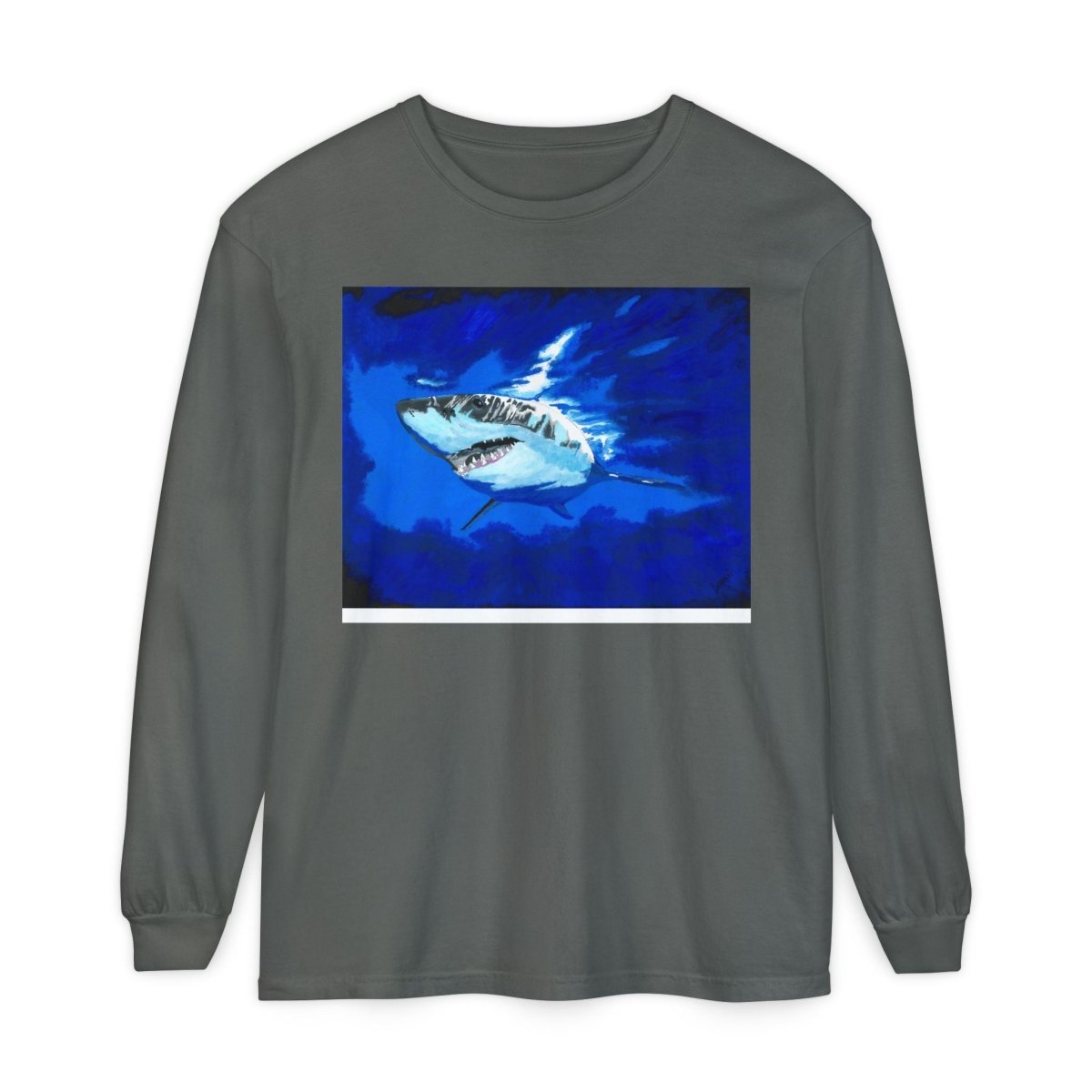 Shark Long Sleeve T-Shirt with Shark Design - Unisex Tee for Beach Lovers - Curran Artworks