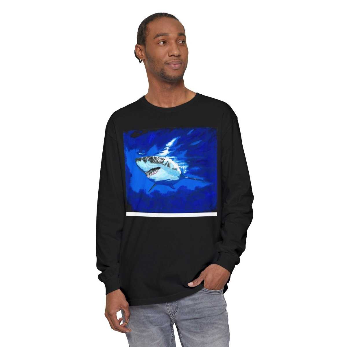 Shark Long Sleeve T-Shirt with Shark Design - Unisex Tee