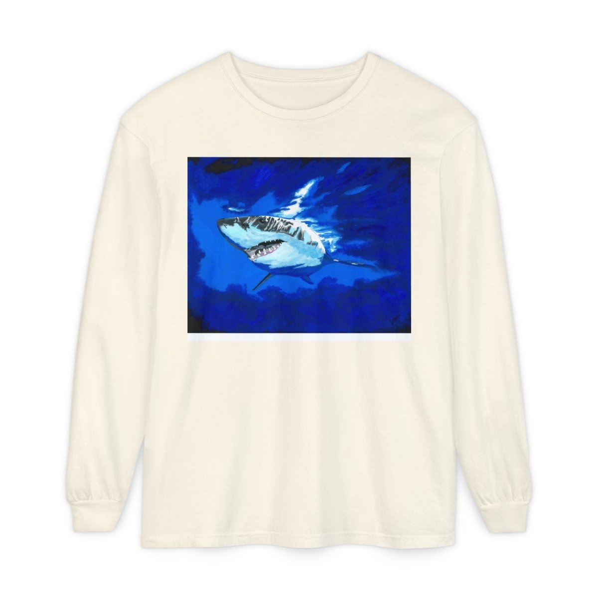 Shark Long Sleeve T-Shirt with Shark Design - Unisex Tee for Beach Lovers - Curran Artworks
