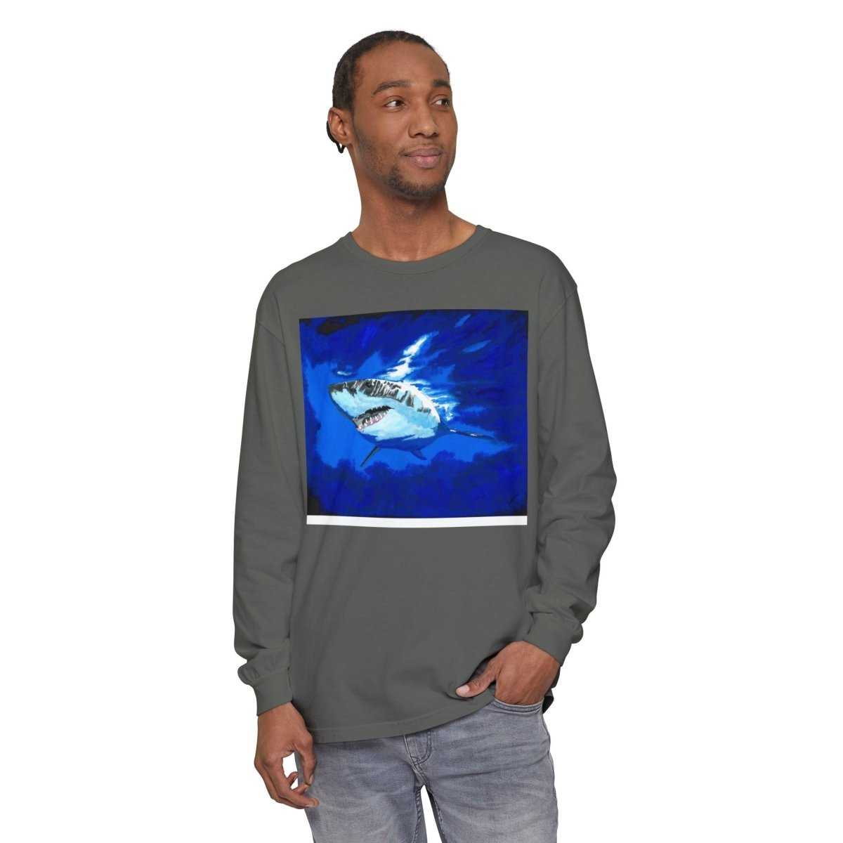 Shark Long Sleeve T-Shirt with Shark Design - Unisex Tee