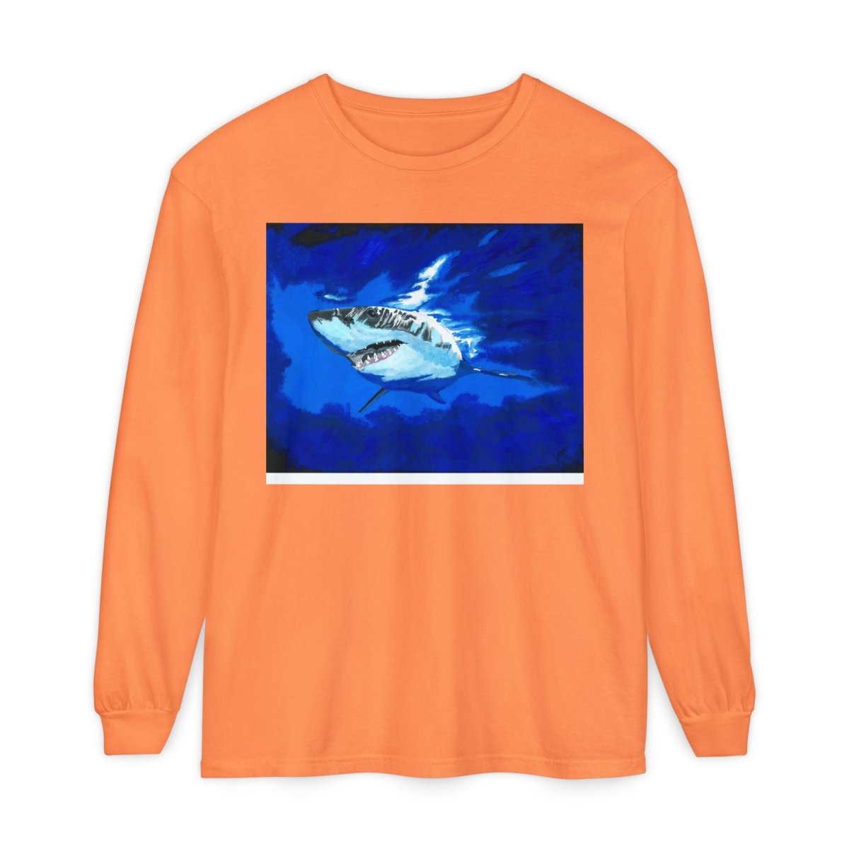 Shark Long Sleeve T-Shirt with Shark Design - Unisex Tee for Beach Lovers - Curran Artworks