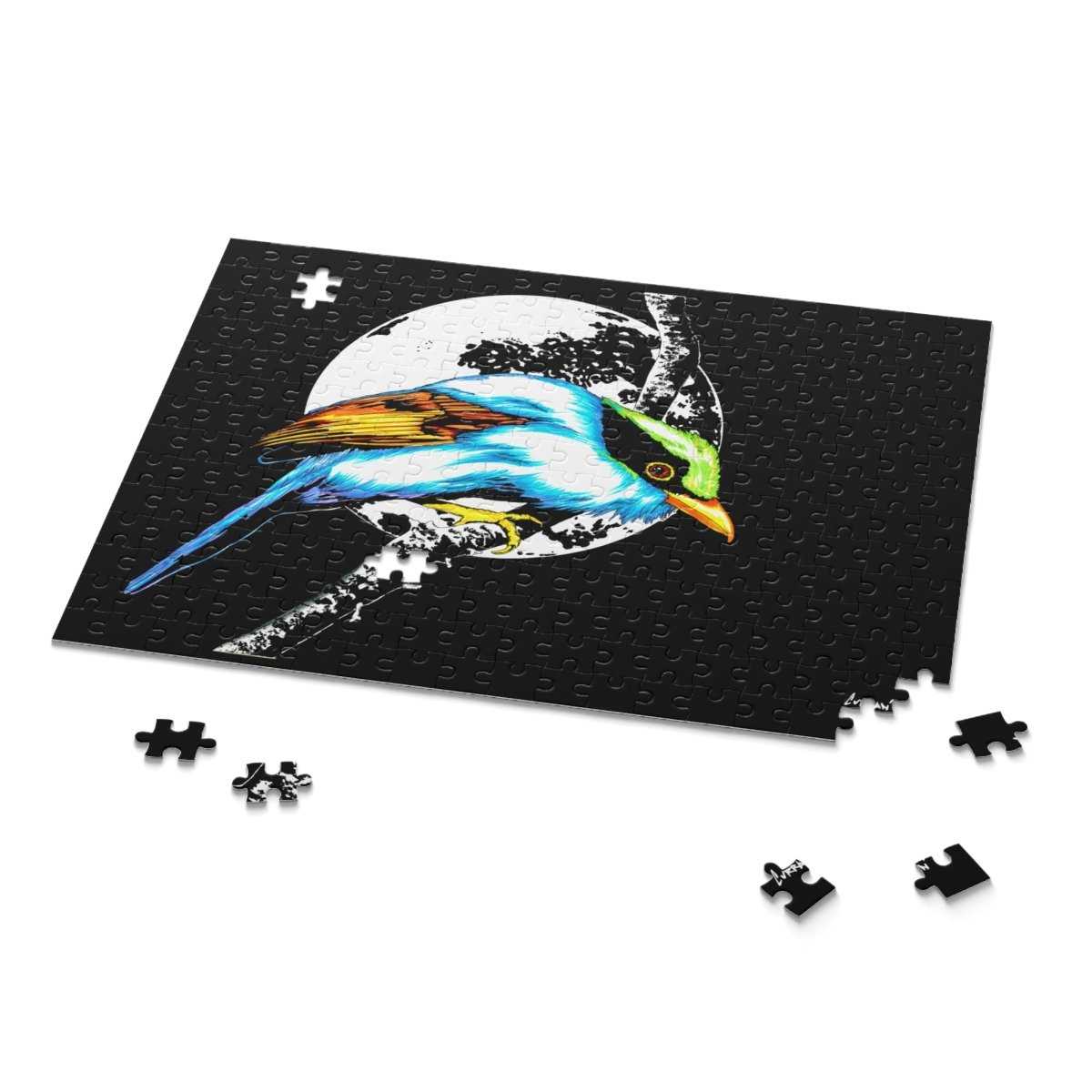 Stunning Bird Art Puzzle - 500-Piece Puzzle with Moon Design