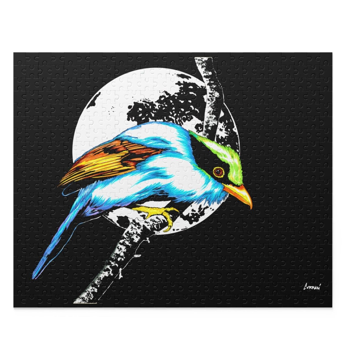 Stunning Bird Art Puzzle - 500 - Piece Puzzle with Moon Design - Curran Artworks