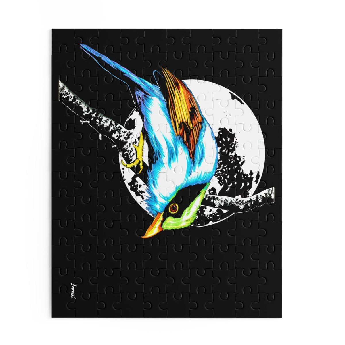 Stunning Bird Art Puzzle - 500 - Piece Puzzle with Moon Design - Curran Artworks