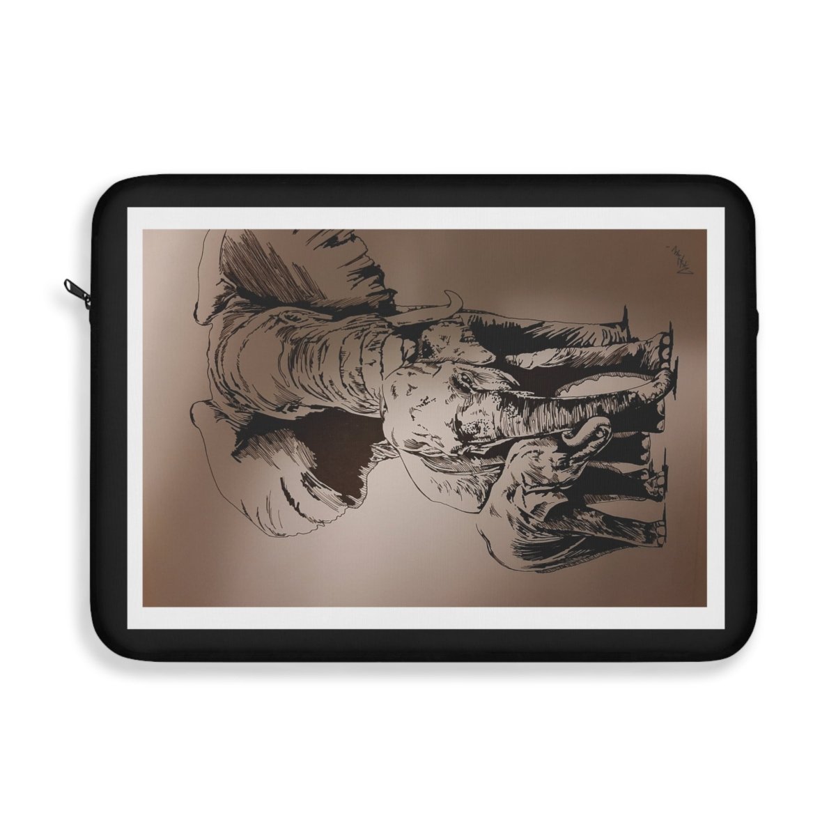 Stylish Elephant Laptop Sleeve | Elegant, Hand Drawn & Protective Tech Accessory - Curran Artworks