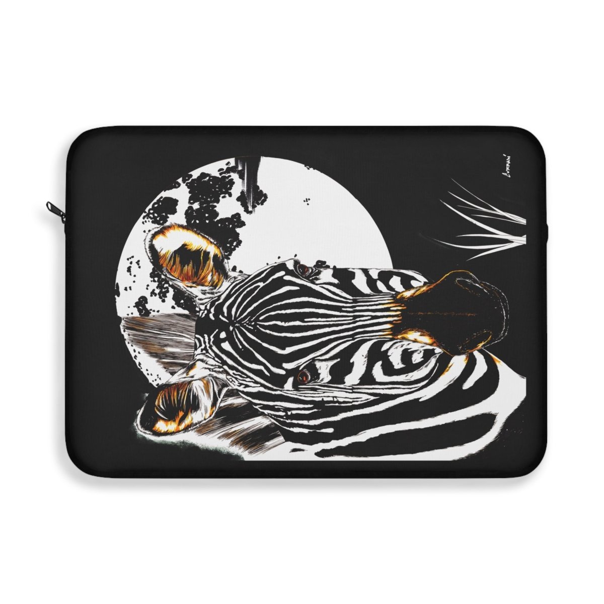 Stylish Zebra Print Laptop Sleeve - Protect Your Device with a Touch of Wild - Curran Artworks