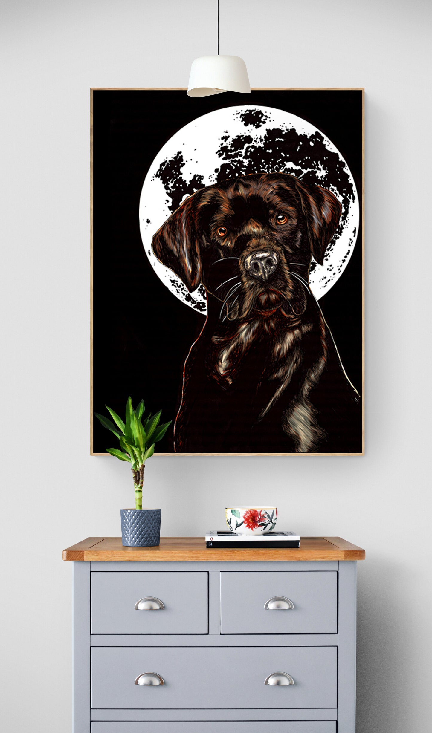 Chocolate Lab Original Hand Drawn Wall Art Poster
