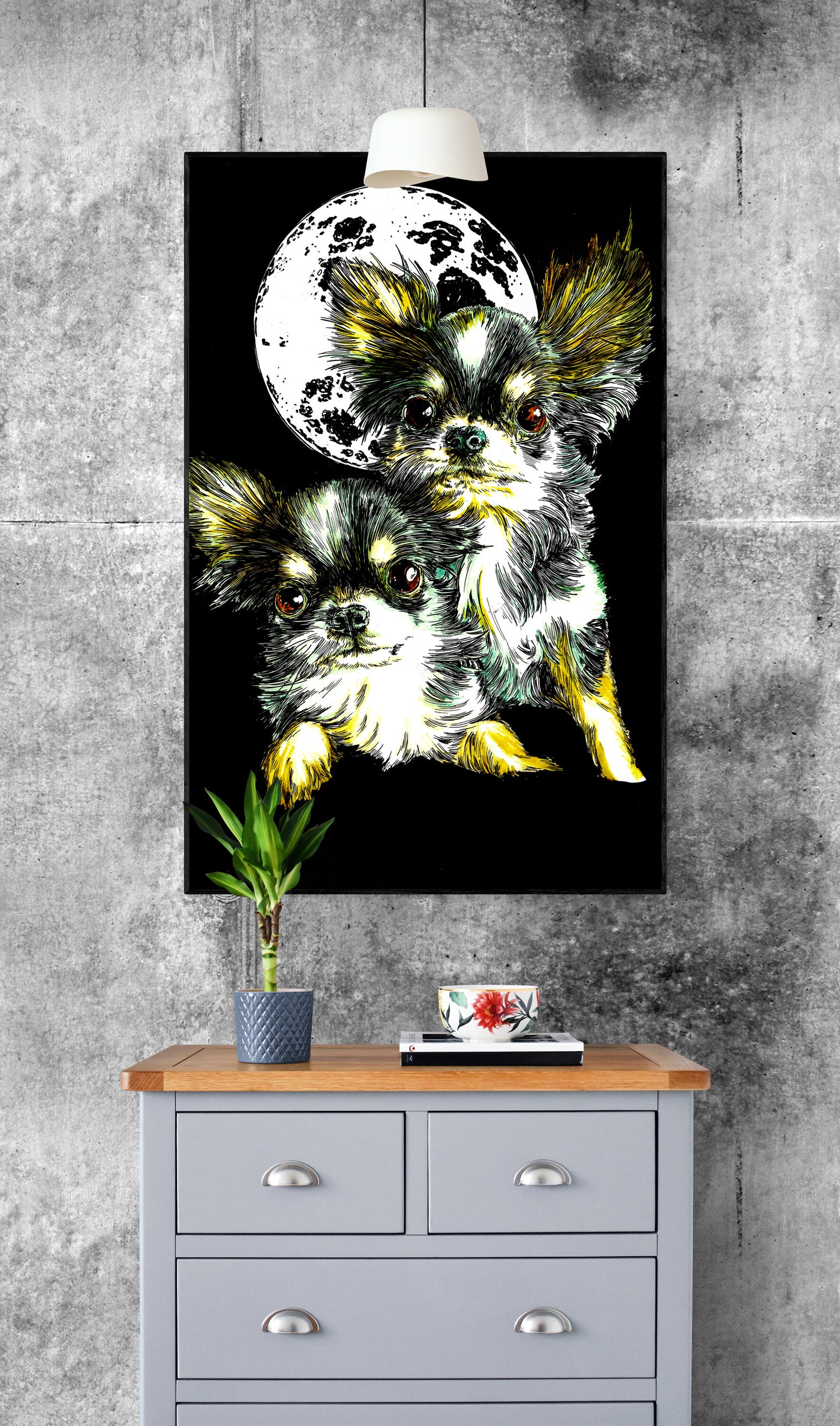 Chihuahua Original Hand Drawn Wall Art by Kris Curran