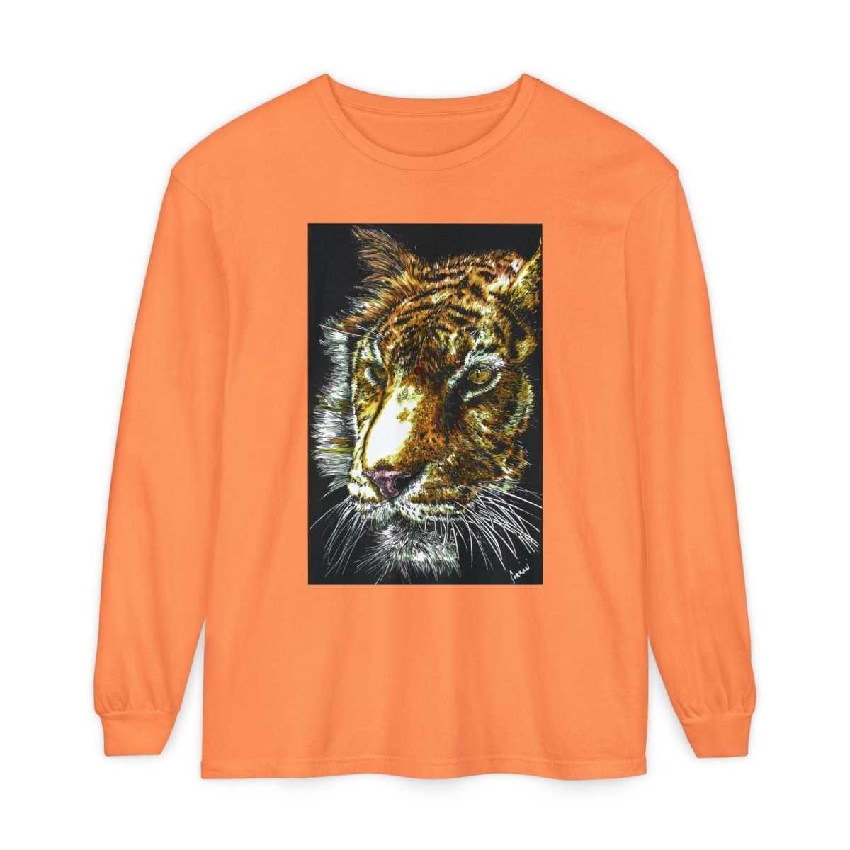 Tiger Hand Drawn Unisex Long Sleeve T-Shirt - Curran Artworks