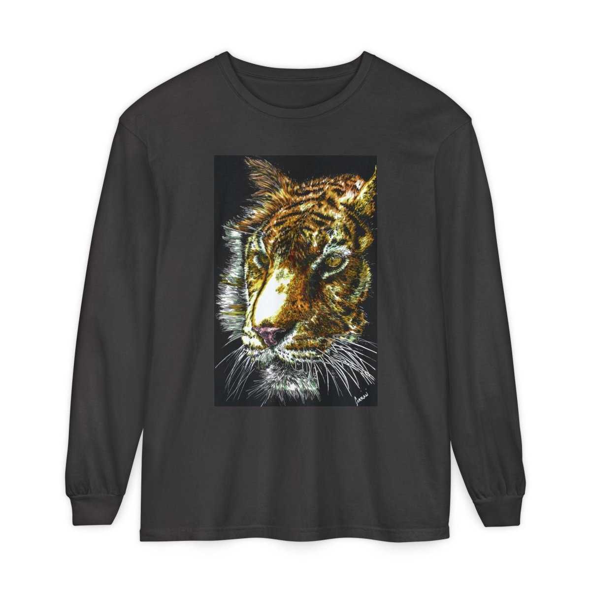 Tiger Hand Drawn Unisex Long Sleeve T-Shirt - Curran Artworks