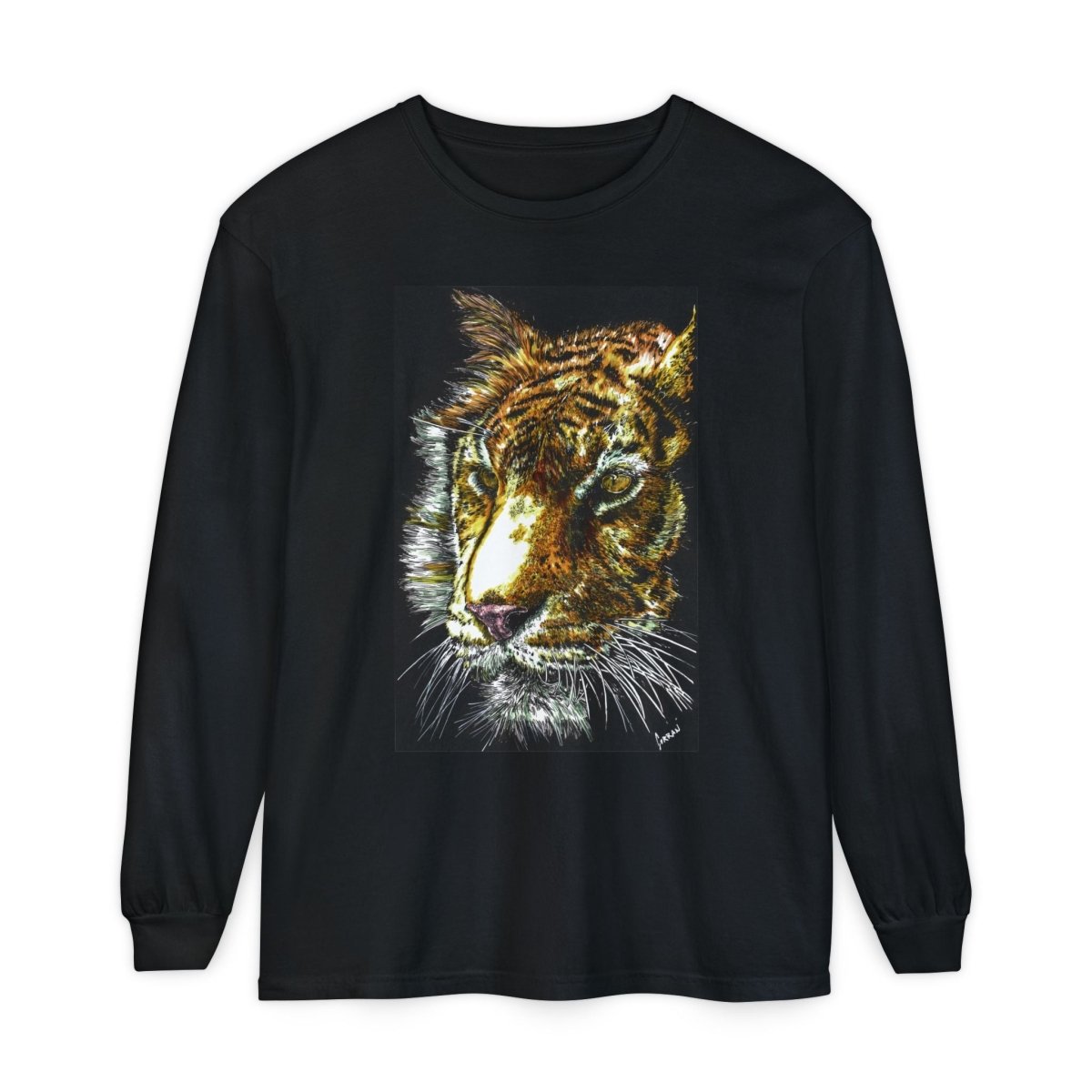 Tiger Hand Drawn Unisex Long Sleeve T-Shirt - Curran Artworks