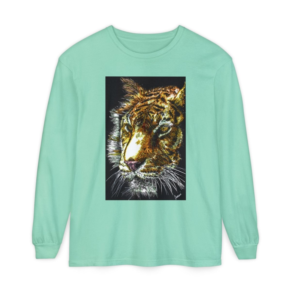 Tiger Hand Drawn Unisex Long Sleeve T-Shirt - Curran Artworks