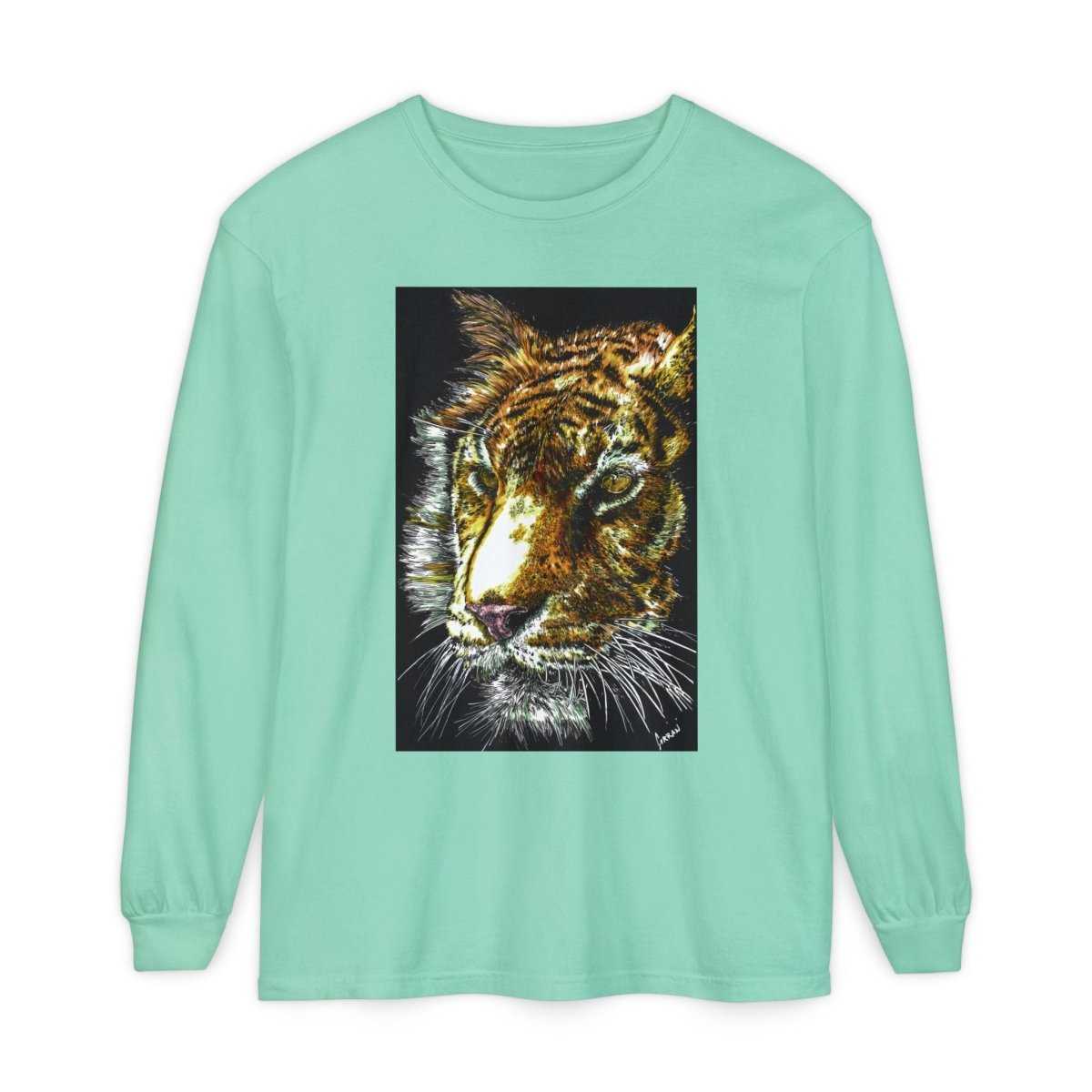 Tiger Hand Drawn Unisex Long Sleeve T-Shirt - Curran Artworks
