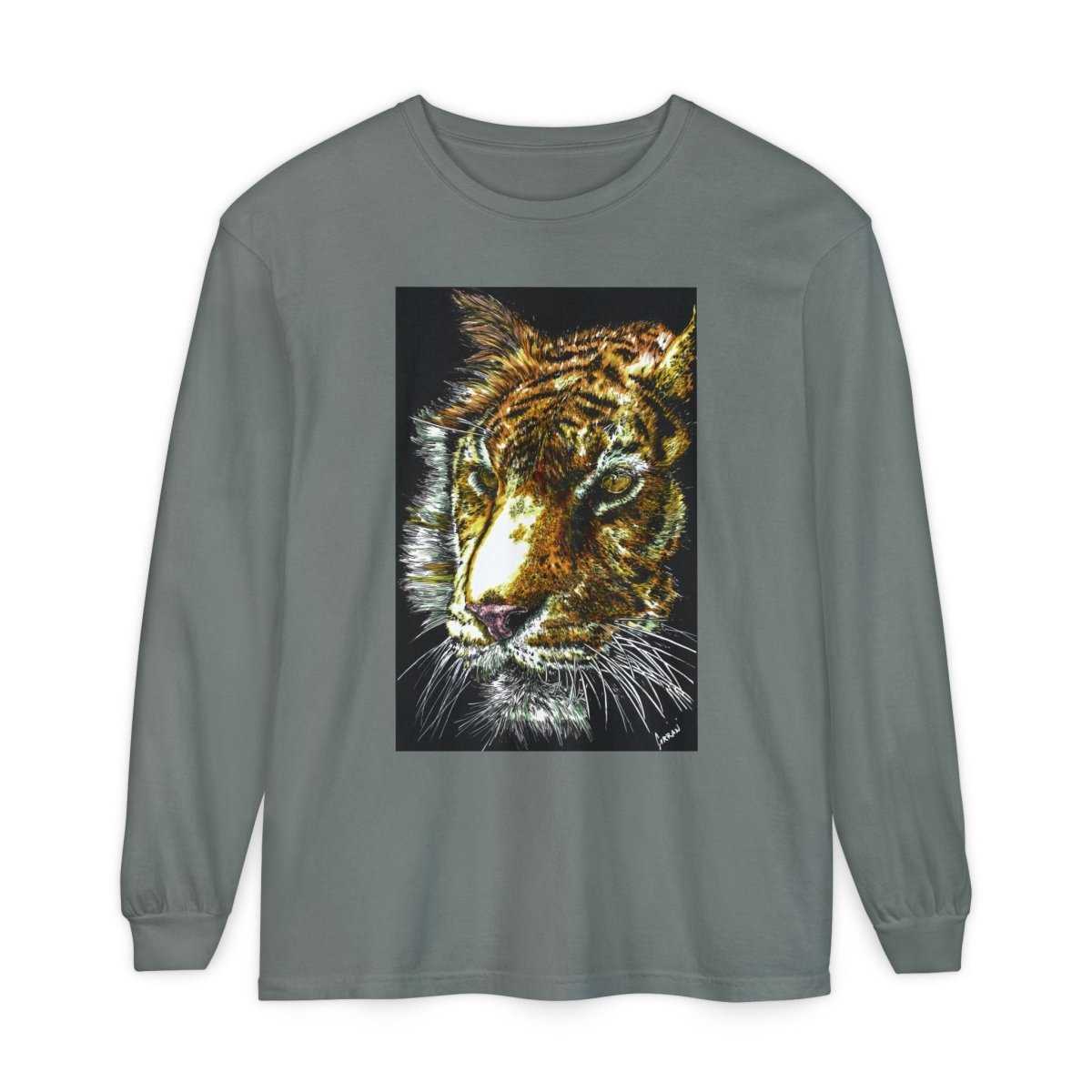 Tiger Hand Drawn Unisex Long Sleeve T-Shirt - Curran Artworks