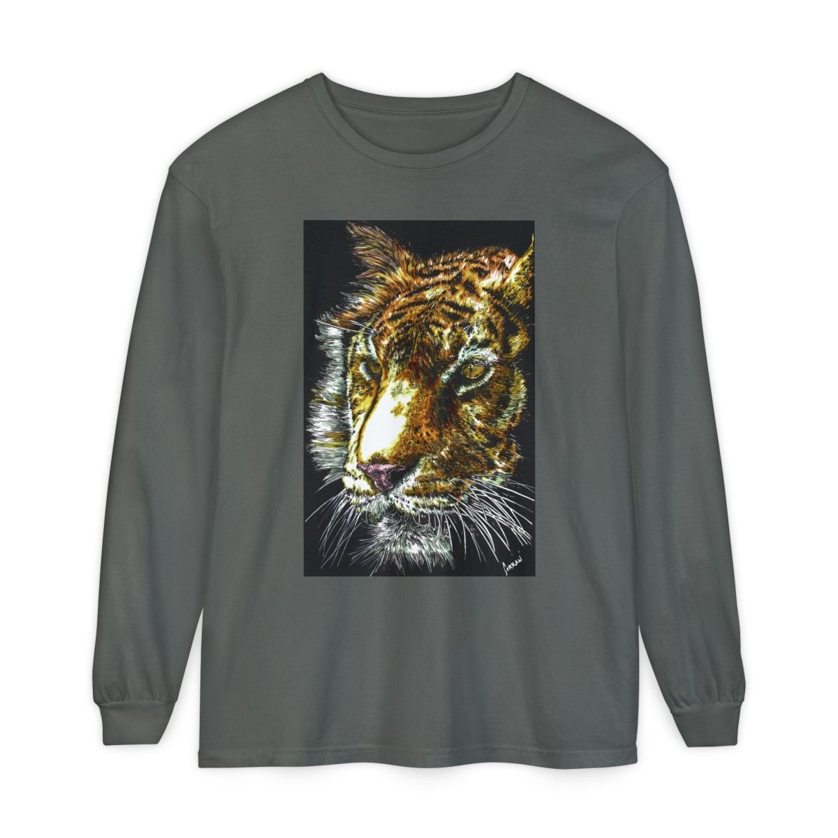 Tiger Hand Drawn Unisex Long Sleeve T-Shirt - Curran Artworks
