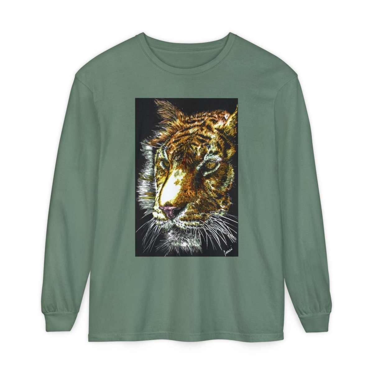 Tiger Hand Drawn Unisex Long Sleeve T-Shirt - Curran Artworks