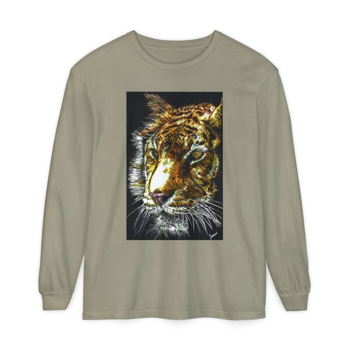 Tiger Hand Drawn Unisex Long Sleeve T-Shirt - Curran Artworks
