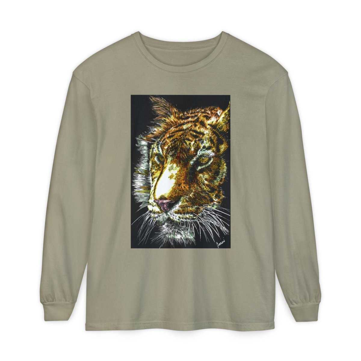 Tiger Hand Drawn Unisex Long Sleeve T-Shirt - Curran Artworks