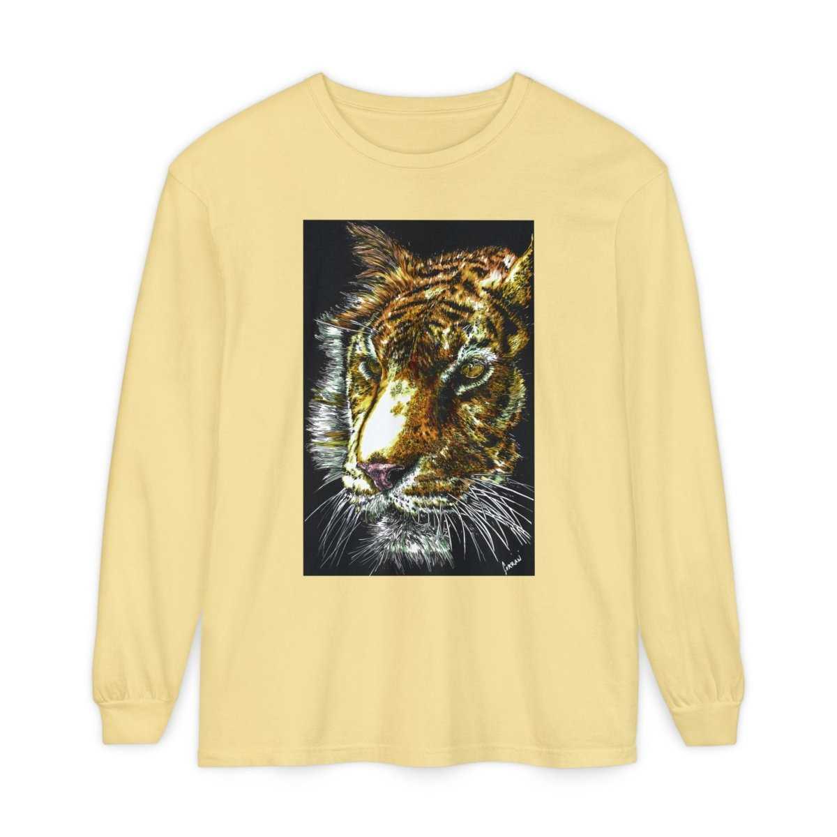 Tiger Hand Drawn Unisex Long Sleeve T-Shirt - Curran Artworks
