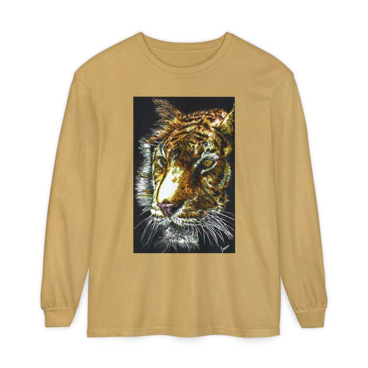 Tiger Hand Drawn Unisex Long Sleeve T-Shirt - Curran Artworks